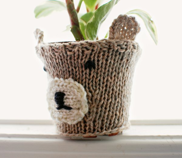 Knit Animal Bear Pot Cozy