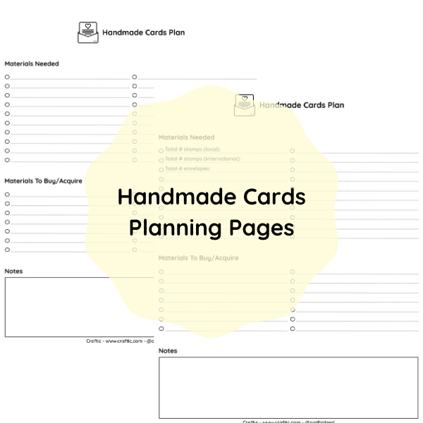 Free printable - Handmade card planning pages thumbnail