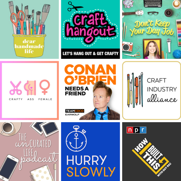 Top 9 podcasts recommendations - 9 show thumbnails