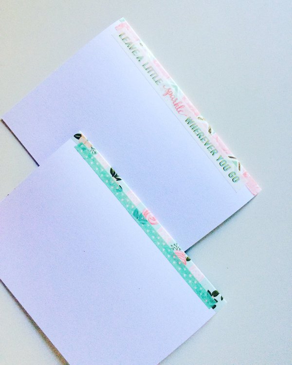 Back of washi tape covered holiday cards